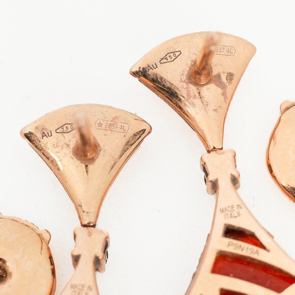 Bvlgari Divas’ Dream Red 18kt Gold Drop Earrings - Picture 4 of 4